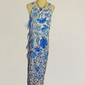 Gretchen Scott Designs Blue and White Floral Dress